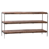 Tristan Medium Brown Sealed Finish and Gunmetal Legs Console Table